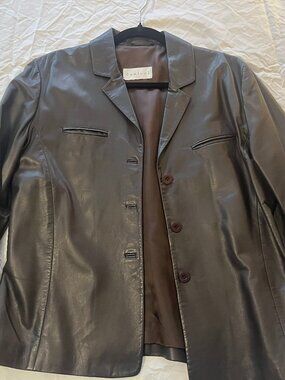 Chocolate Brown Leather Vericci Jacket